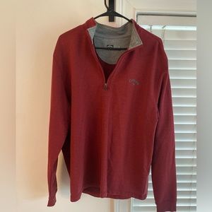Mens Callaway Red/Maroon quarter-zip pullover